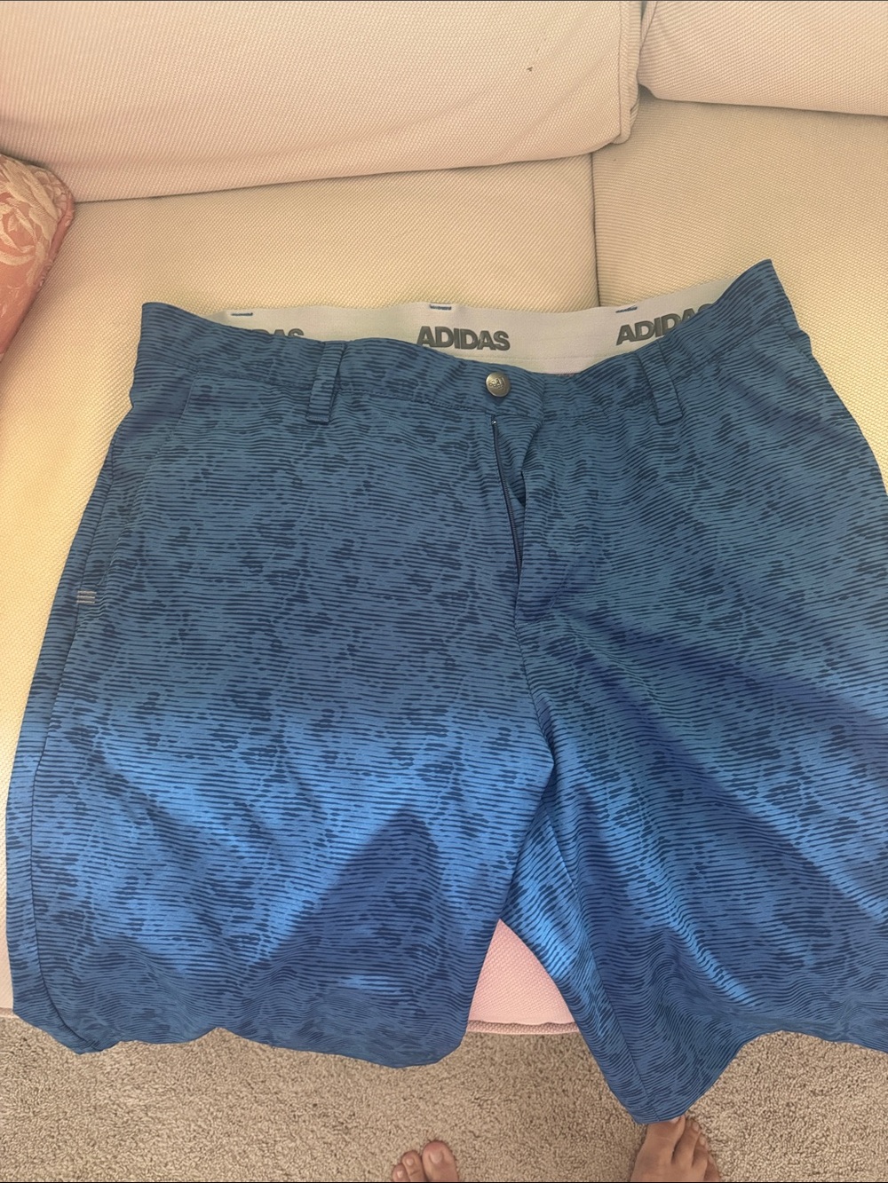 adidas Men’s Navy/Blue Patterned Athletic Shorts
